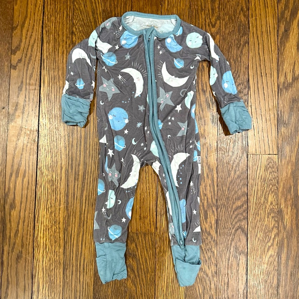 Little Sleepies Footie- night time sky print- size 0-3m